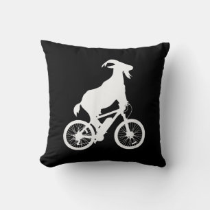 Goat Bicycle Rider Funny Goat Lover Graphic Cushion