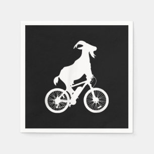 Goat Bicycle Rider Funny Goat Lover Graphic Napkin