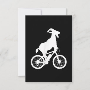 Goat Bicycle Rider Funny Goat Lover Graphic RSVP Card