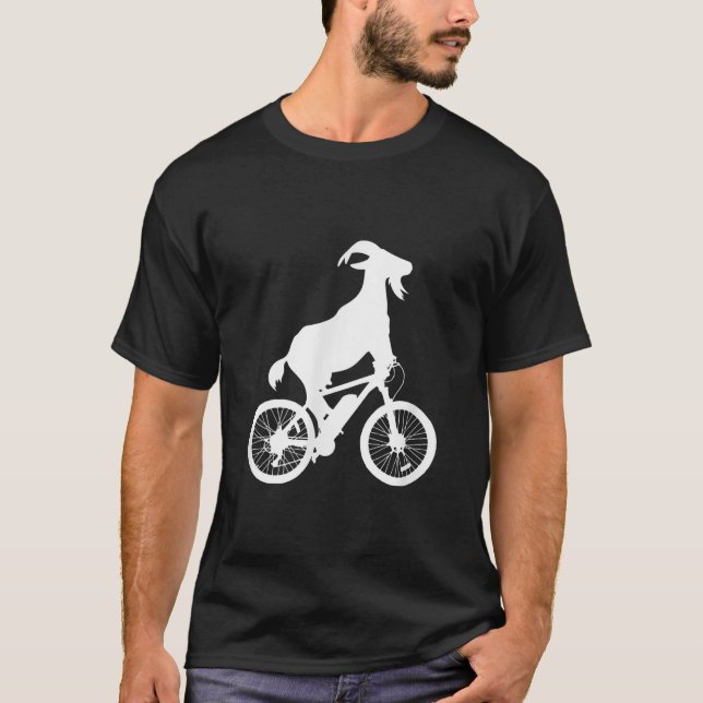 Goat Bicycle Rider Funny Goat Lover Graphic T-Shirt (Front)