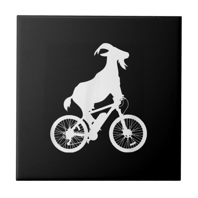 Goat Bicycle Rider Funny Goat Lover Graphic Tile (Front)