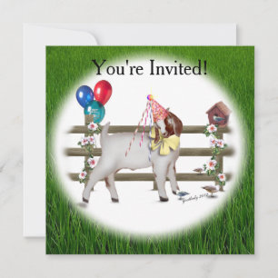Goat Birthday Party Invitation