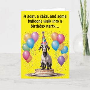Goat Birthday Surprise – Funny & Witty Card