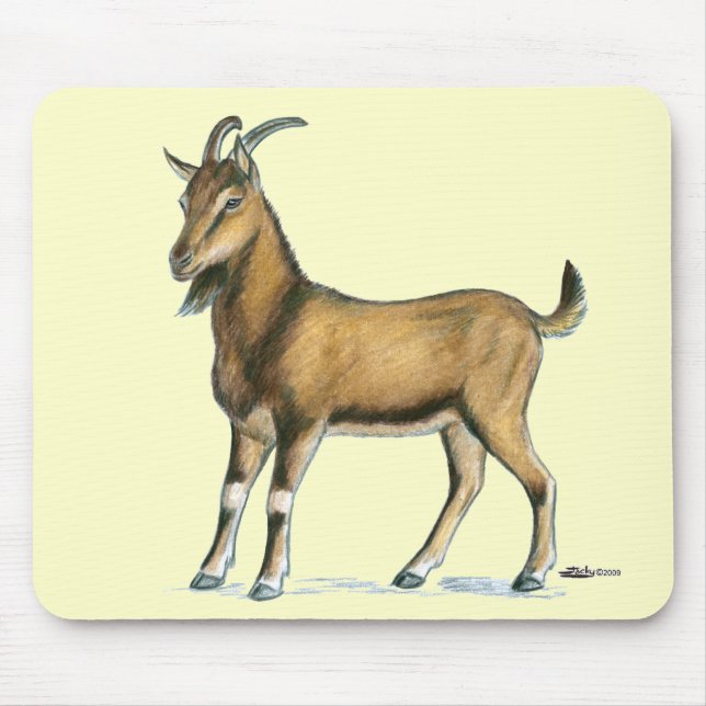 Goat:  Brown Mouse Mat (Front)