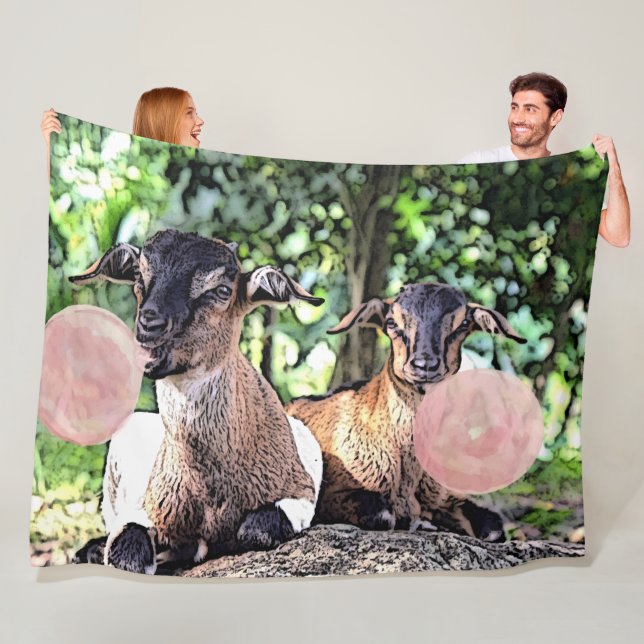 GOAT | Bubblegum Baby Goats   by GetYerGoat™ Fleece Blanket (In Situ)