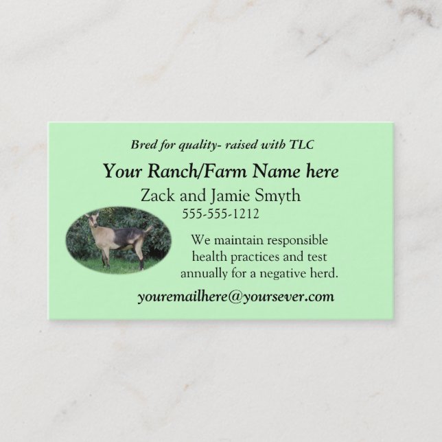 Goat Business Card-add your own picture & words Business Card (Front)