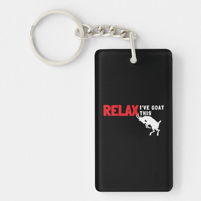 Goat Calm Down Farmer Farm Relax I've Goat This Key Ring (Front)