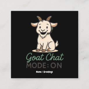 Goat Chat Mode: ON Funny Goat Talking Design Square Business Card