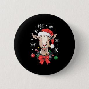 Goat Christmas 6 Cm Round Badge