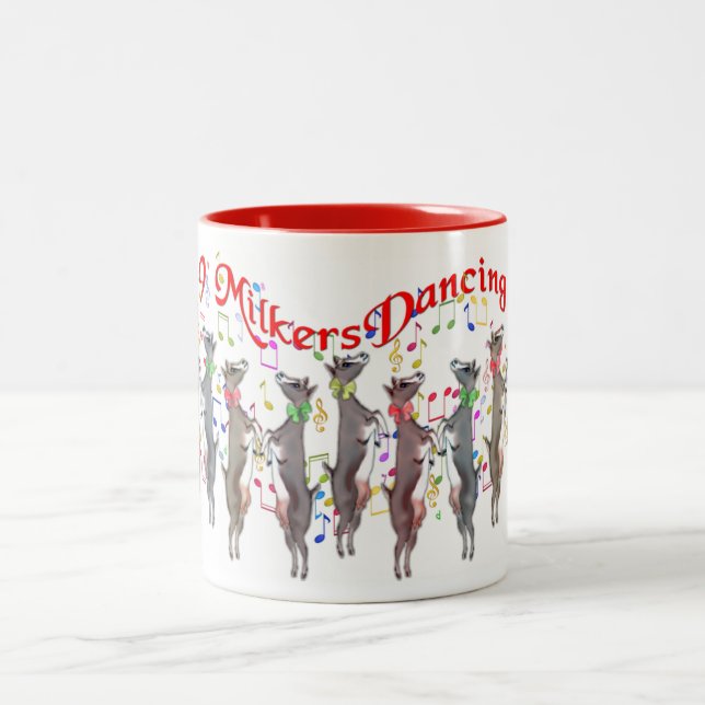 Goat Christmas 9 Milkers Dancing  Mug (Center)
