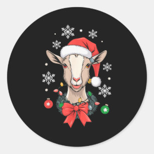 Goat Christmas Classic Round Sticker