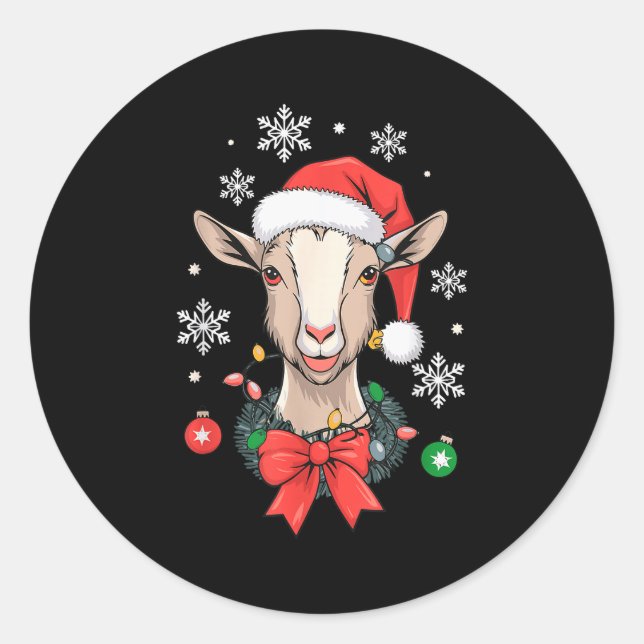 Goat Christmas  Classic Round Sticker (Front)