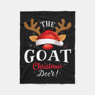 Goat Christmas Deer Pjs Xmas Family Matching Fleece Blanket