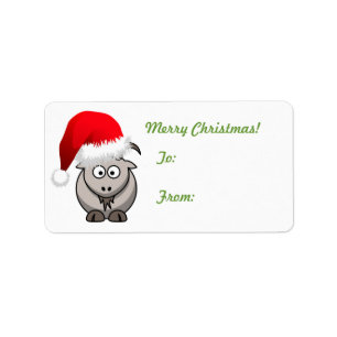 Goat Christmas Gift Tag Sticker