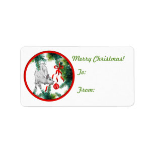 Goat Christmas Gift Tag Sticker