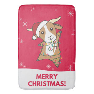 Goat Christmas Goats Winter Animals Bath Mat