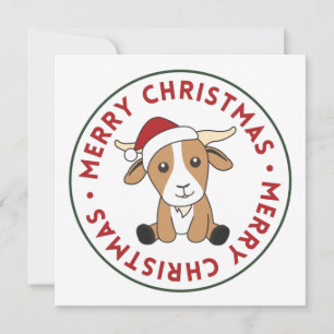 Goat Christmas Goats Winter Animals Invitation