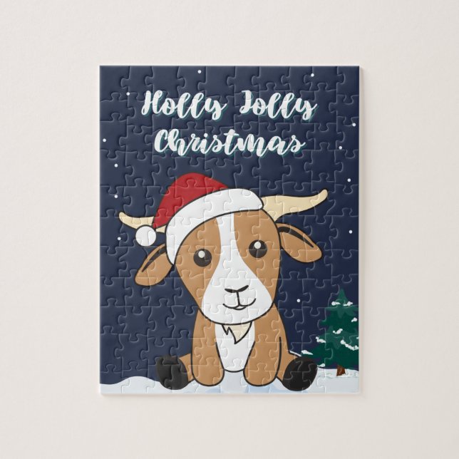 Goat Christmas Goats Winter Animals Jigsaw Puzzle (Vertical)