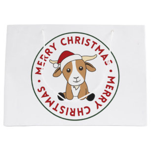 Goat Christmas Goats Winter Animals Large Gift Bag