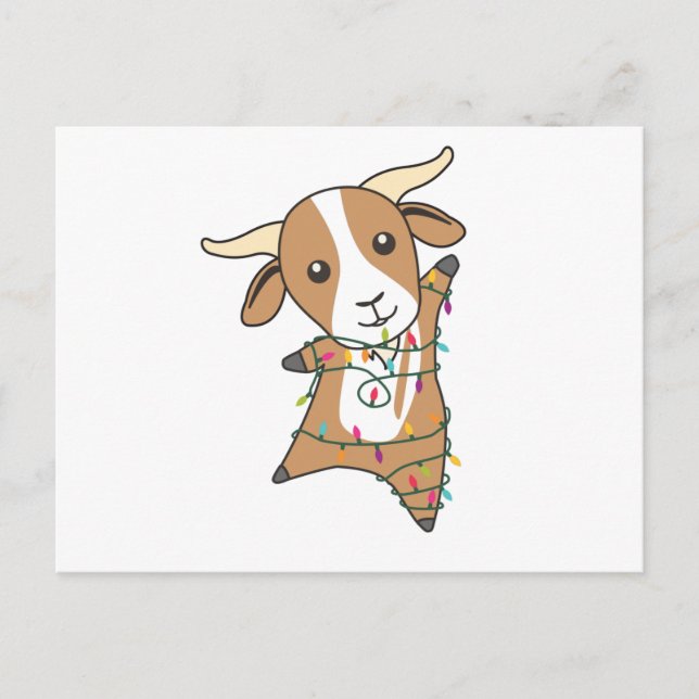 Goat Christmas Goats Winter Animals Postcard (Front)