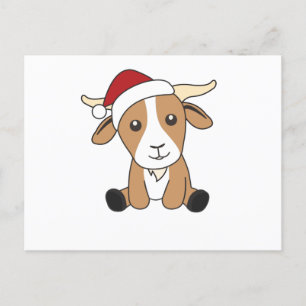 Goat Christmas Goats Winter Animals Postcard