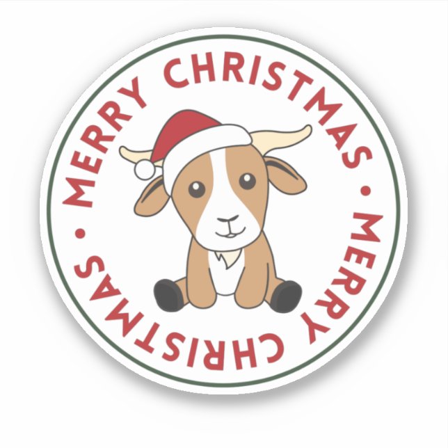 Goat Christmas Goats Winter Animals Sticker (Front)