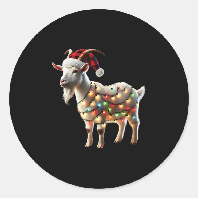Goat Christmas Goats Xmas Goat Lover  Classic Round Sticker (Front)