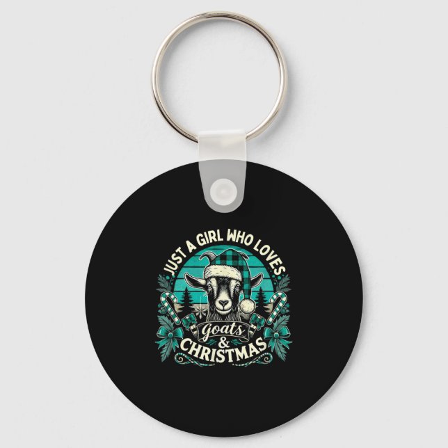 Goat Christmas Goats Xmas Goat Lover  Key Ring (Front)