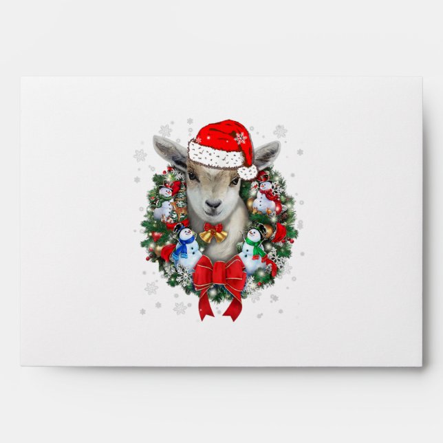 Goat Christmas Ornament Decoration Gift X-mas Envelope (Front)