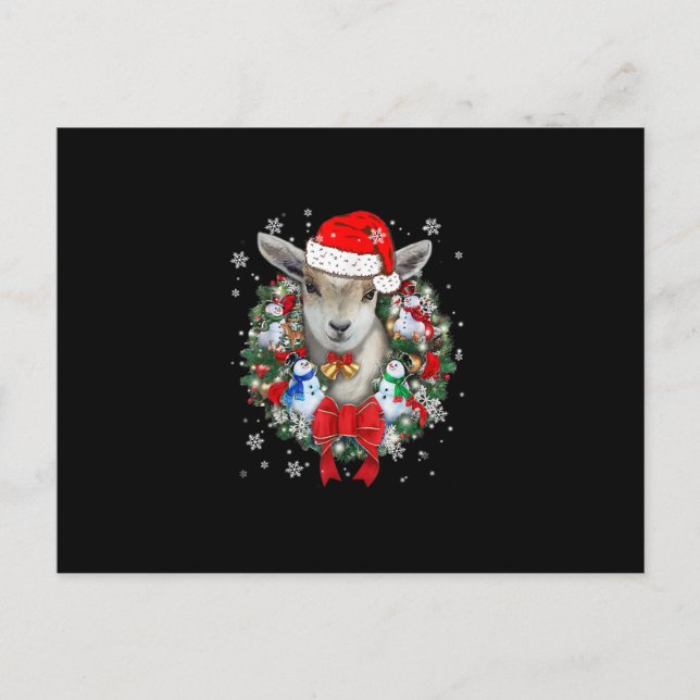 Goat Christmas Ornament Decoration Gift Xmas Gift Invitation Postcard (Front)