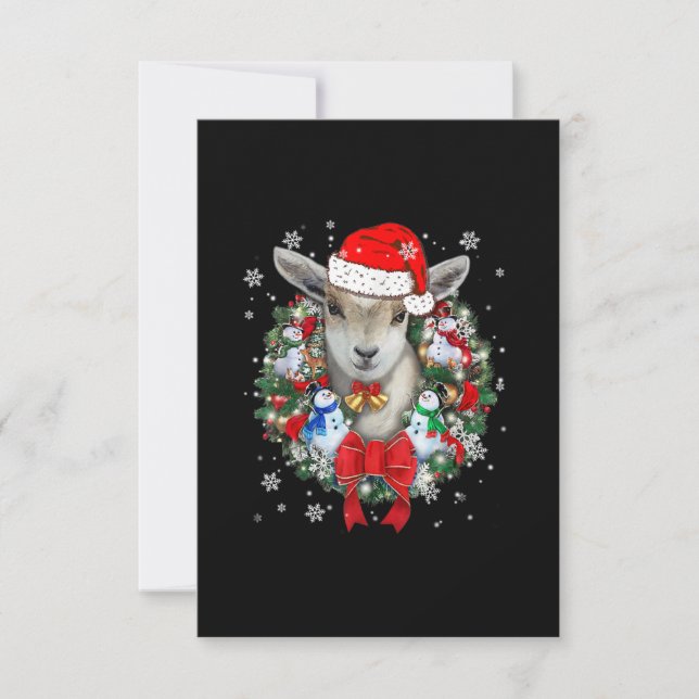 Goat Christmas Ornament Decoration Gift Xmas Gift RSVP Card (Front)