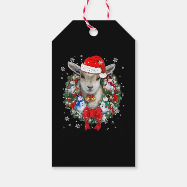 Goat Christmas Ornament Gift Tags (Front)