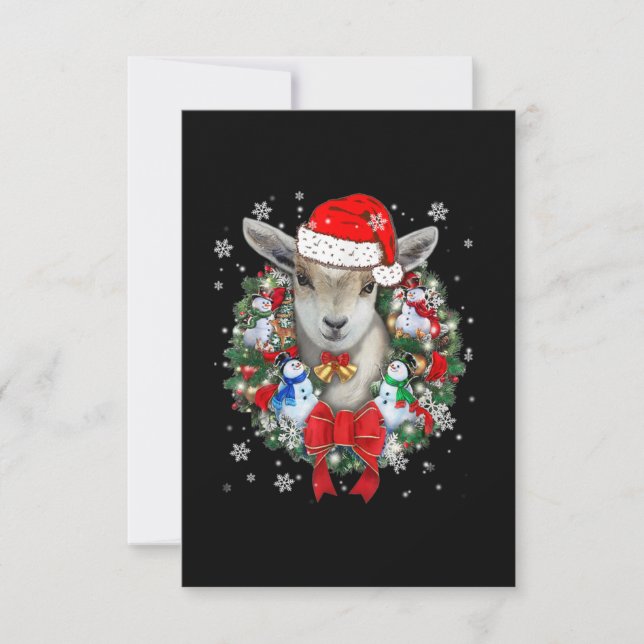 Goat Christmas Ornament Thank You Card (Front)
