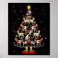 Goat Christmas Pajama  Xmas Goats Tree Lights Sant