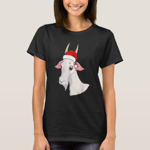 Goat Christmas Santa Hat Farm Animal T-Shirt