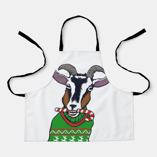 Goat Christmas Sweater Apron (Front)
