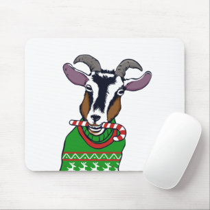 Goat Christmas Sweater Mouse Mat