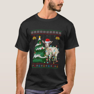 Goat Christmas Tree Lights Santa Goat Ugly Sweater