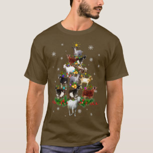Goat Christmas Tree Snow Funny Goat Xmas Gift T-Shirt