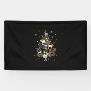 Goat Christmas Tree Snow Goat Xmas Banner