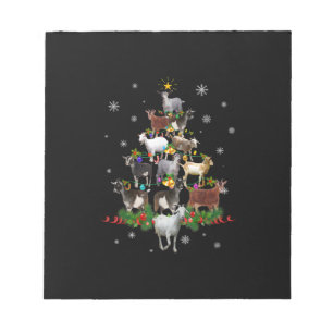 Goat Christmas Tree Snow Goat Xmas Notepad