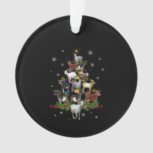 Goat Christmas Tree Snow Goat Xmas Ornament
