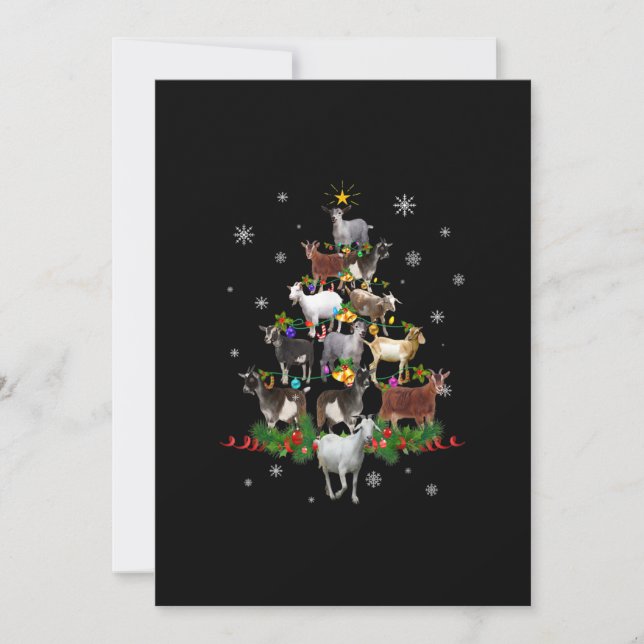 Goat Christmas Tree Snow Goat Xmas Save The Date (Front)