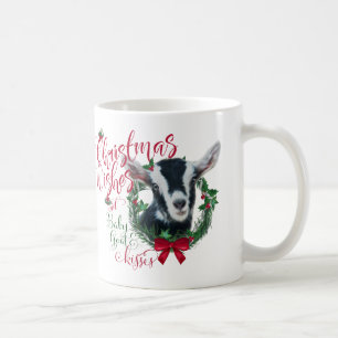 GOAT   Christmas Wishes Baby Goat Kisses Alpine Coffee Mug