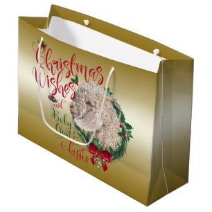 GOAT   Christmas Wishes Baby Goat Kisses Angora Large Gift Bag