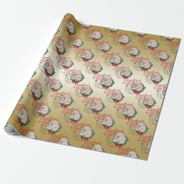 GOAT | Christmas Wishes Baby Goat Kisses Angora Wrapping Paper (Unrolled)