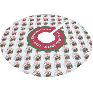 GOAT   Christmas Wishes Baby Goat Kisses Boer Brushed Polyester Tree Skirt