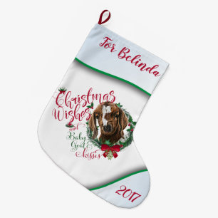 GOAT Christmas Wishes Baby Goat Kisses Boer Large Christmas Stocking