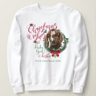 GOAT   Christmas Wishes Baby Goat Kisses Boer Sweatshirt