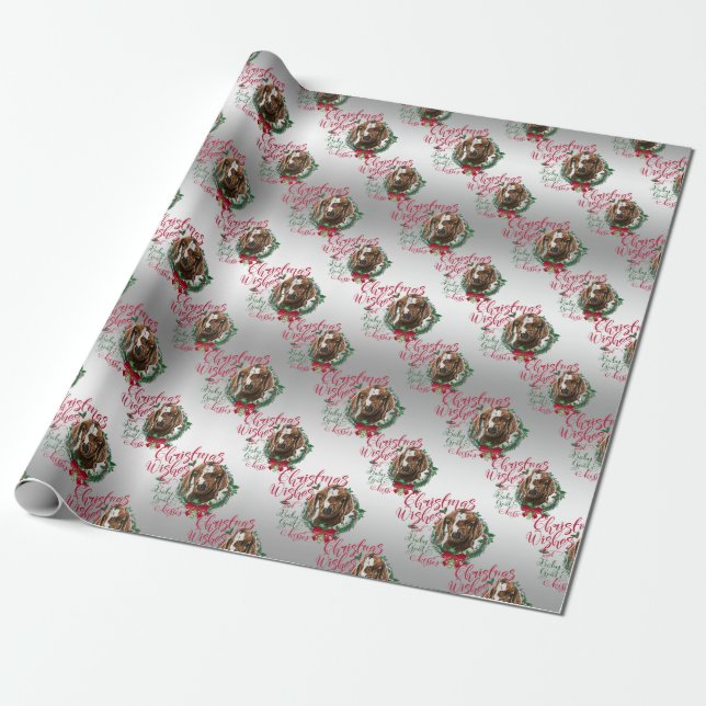 GOAT | Christmas Wishes Baby Goat Kisses Boer Wrapping Paper (Unrolled)